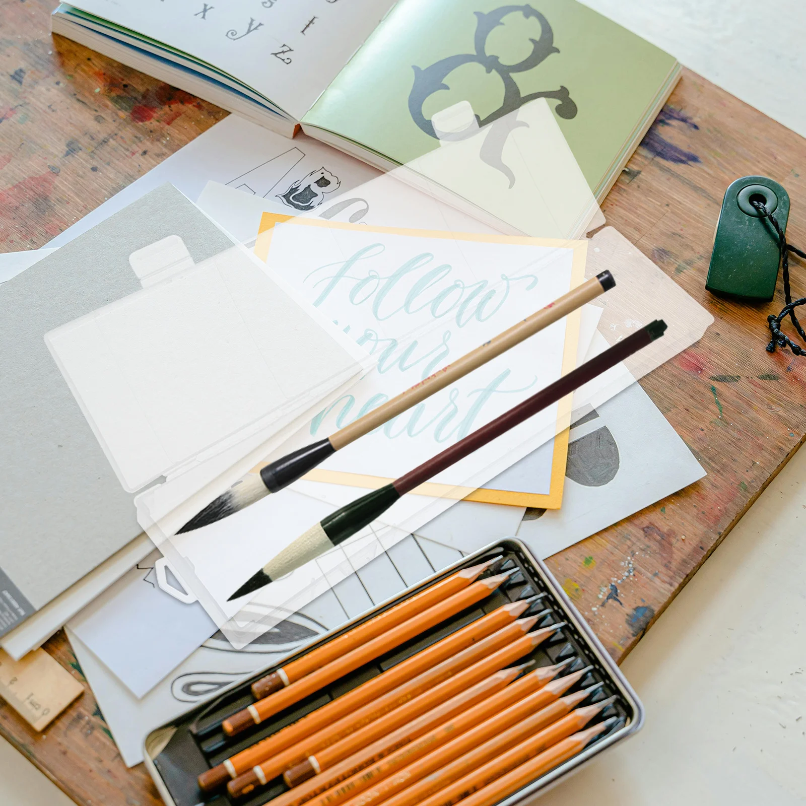 Transparent Plastic Pencil Box Clear Hard Case For Paintbrushes Pens Pencils Storage School Office Organizer Craft Supply