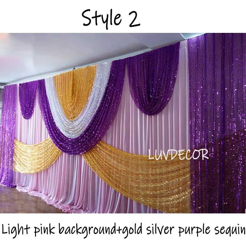 

10x20FT White Wedding Backdrop Curtain with Sequin Drapery Swag Valance Stage Backdrops Background for Party Event Decoration