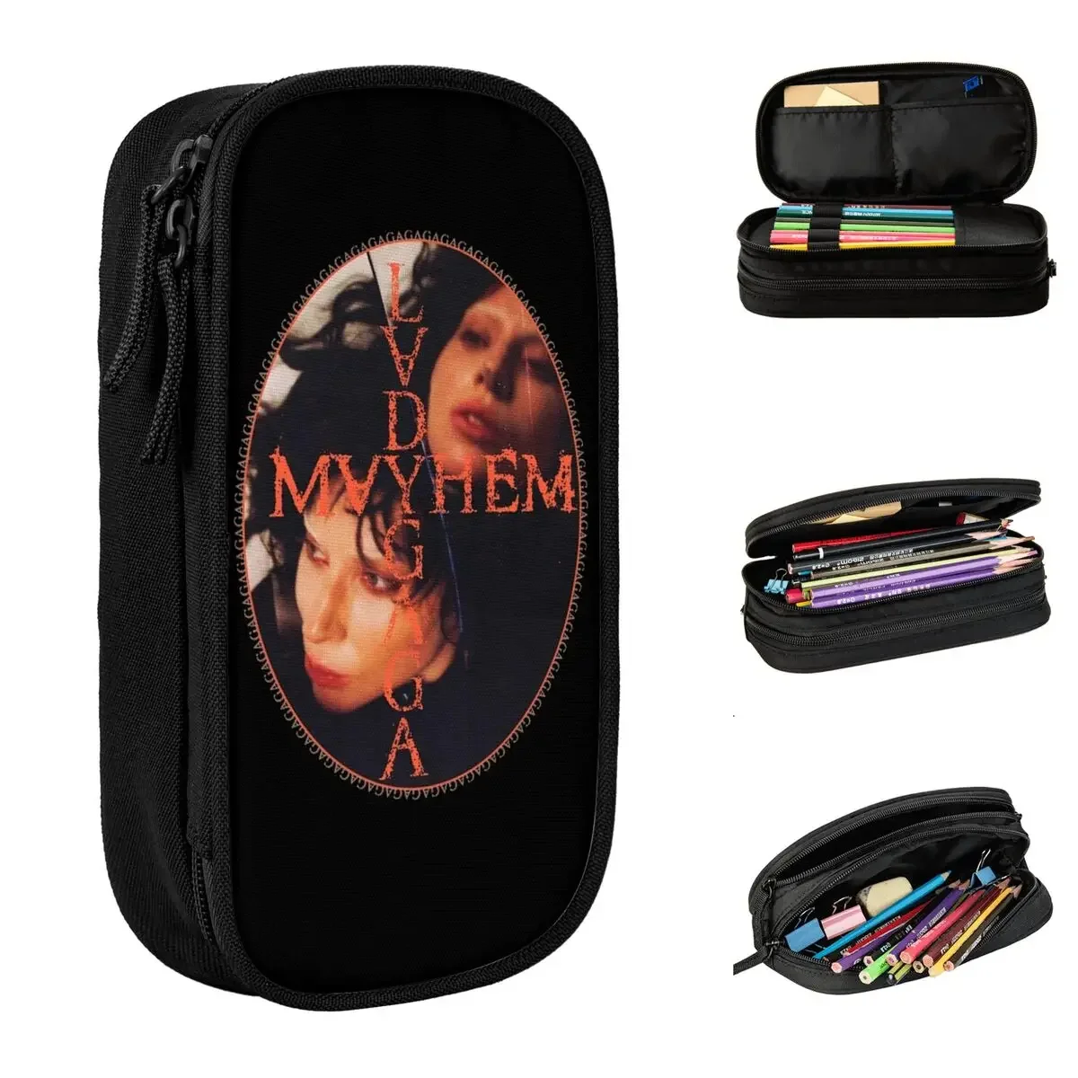

Lady Gaga Mayhem 2025 Album Merch Pencil Case Large Capacity Kids Pencil Case Stationery Birthday Gift