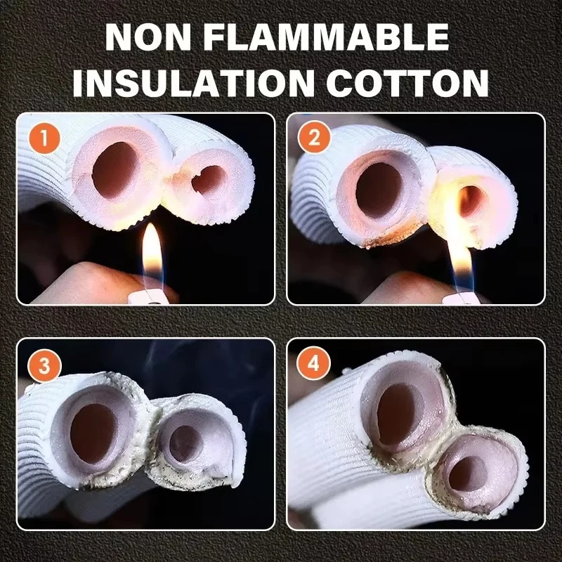 3/5m Insulated Copper Aluminum Pipe Air Conditioner Connecting Tube 1/4 3/8 1/2 5/8 Inch Split AC Line Set Fittings Pair Coil