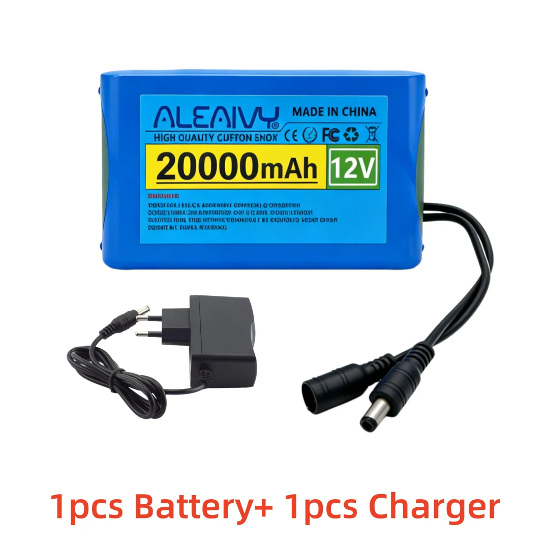 Rechargeable 12V 30000mAh Lithium Battery for CCTV Security Camera Alarm System Solar Light Outdoor Backup Power Bank