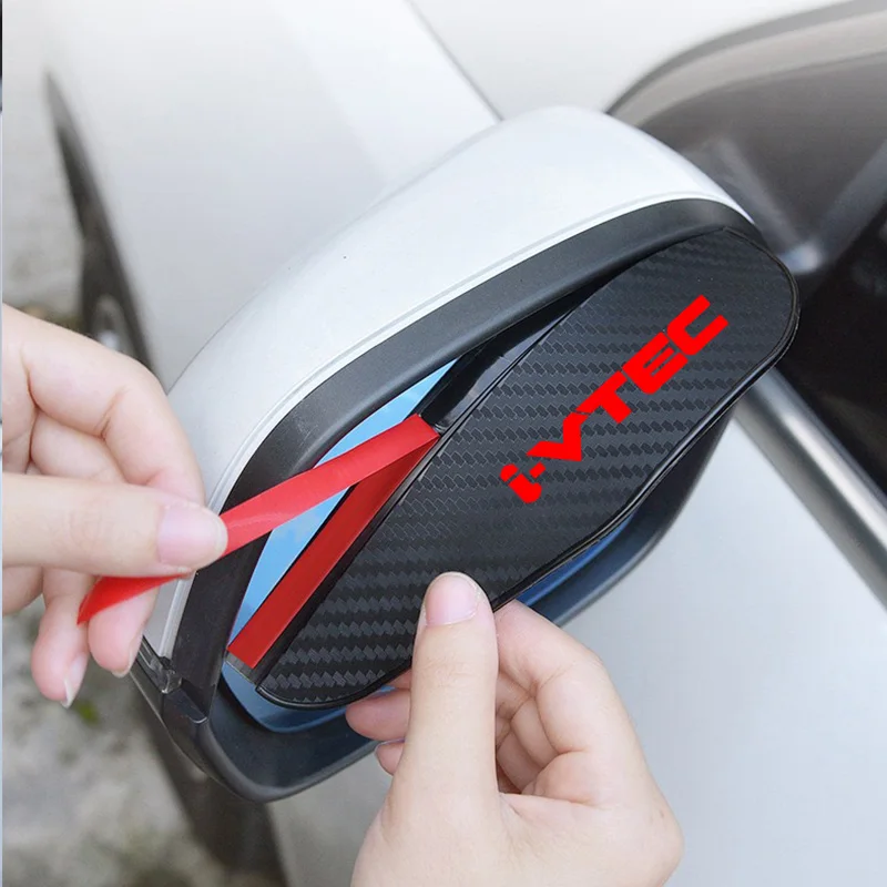 2pcs Car Rearview Mirror Rain Shield Eyebrow Cover Sticker for Honda Acura Ivtec I-vtec Dohc Civic Accord CC GR SR