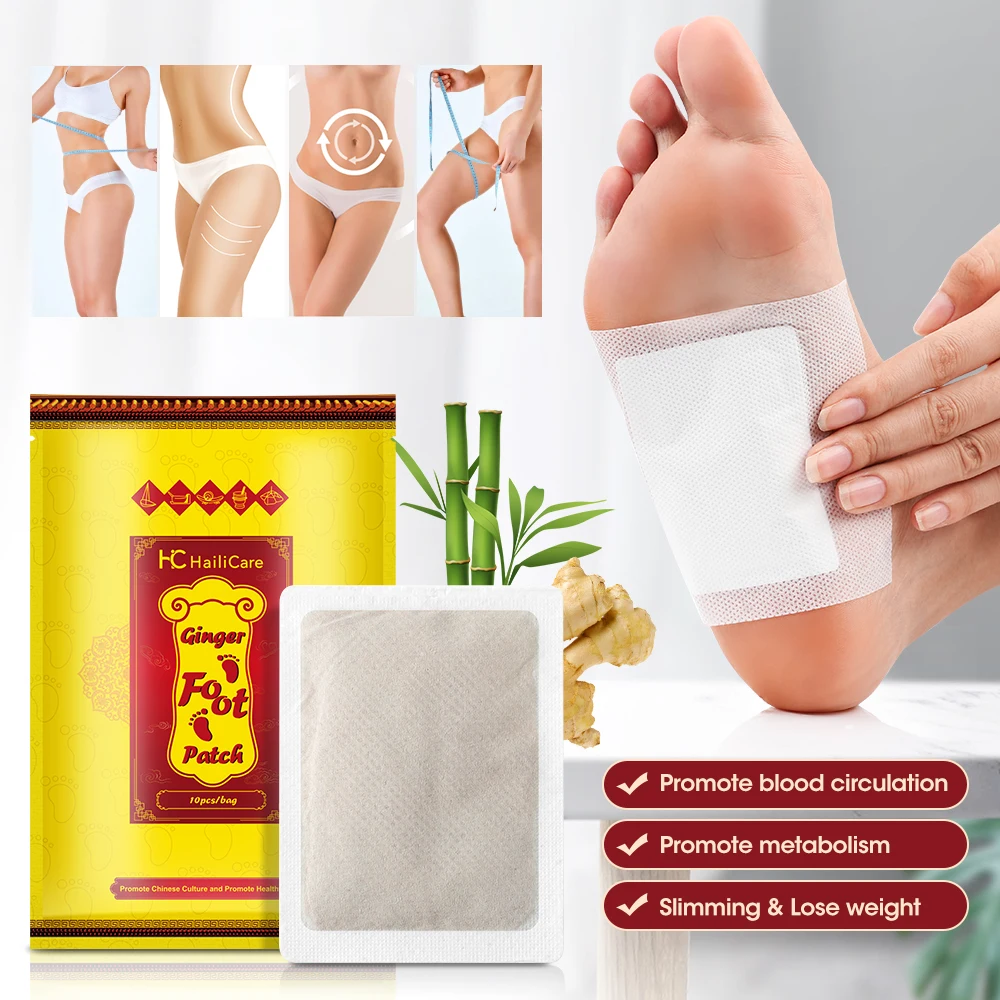 Natural Herbal Ginger Foot Patch Detox Foot Stickers 10/20/30Pcs Weight Loss Relieve Stress Relaxation Deep Cleansing Help Sleep