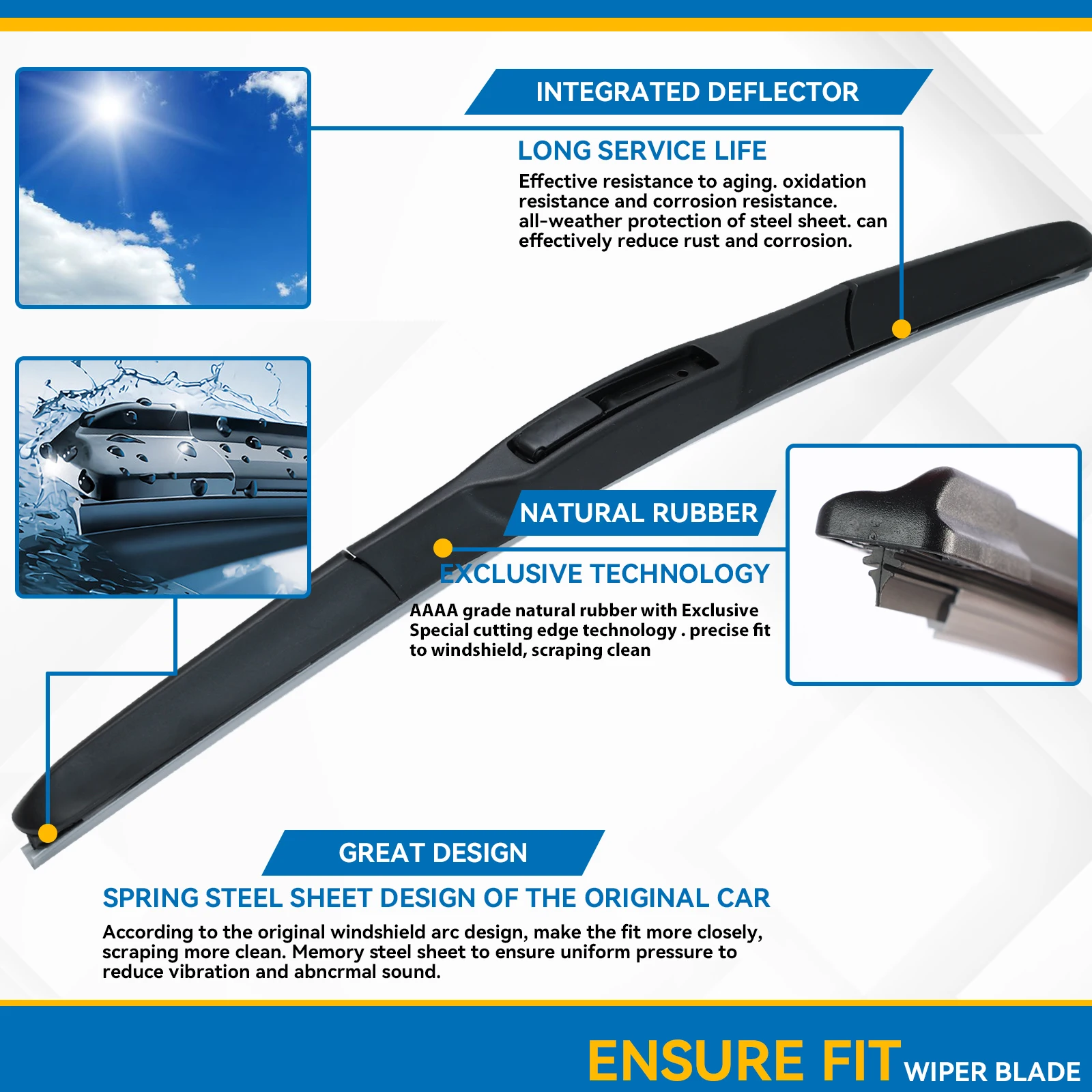 شفرات ممسحة أمامية من إريك لسيارة شيفروليه تاهو 2000 - 2006 MK2 & 4 2016 - 2020 فرشاة نافذة الزجاج الأمامي 22 بوصة + 22 بوصة #5