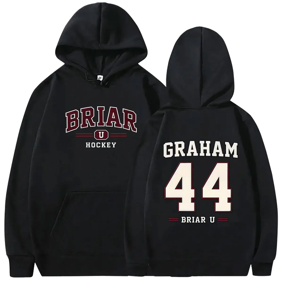 Off Campus Briar University Hockey Graham 44 Grafik-Hoodie Herren Damen Vintage Oversized Sweatshirt Männlicher Mode-Pullover Hoodie – Detail 6