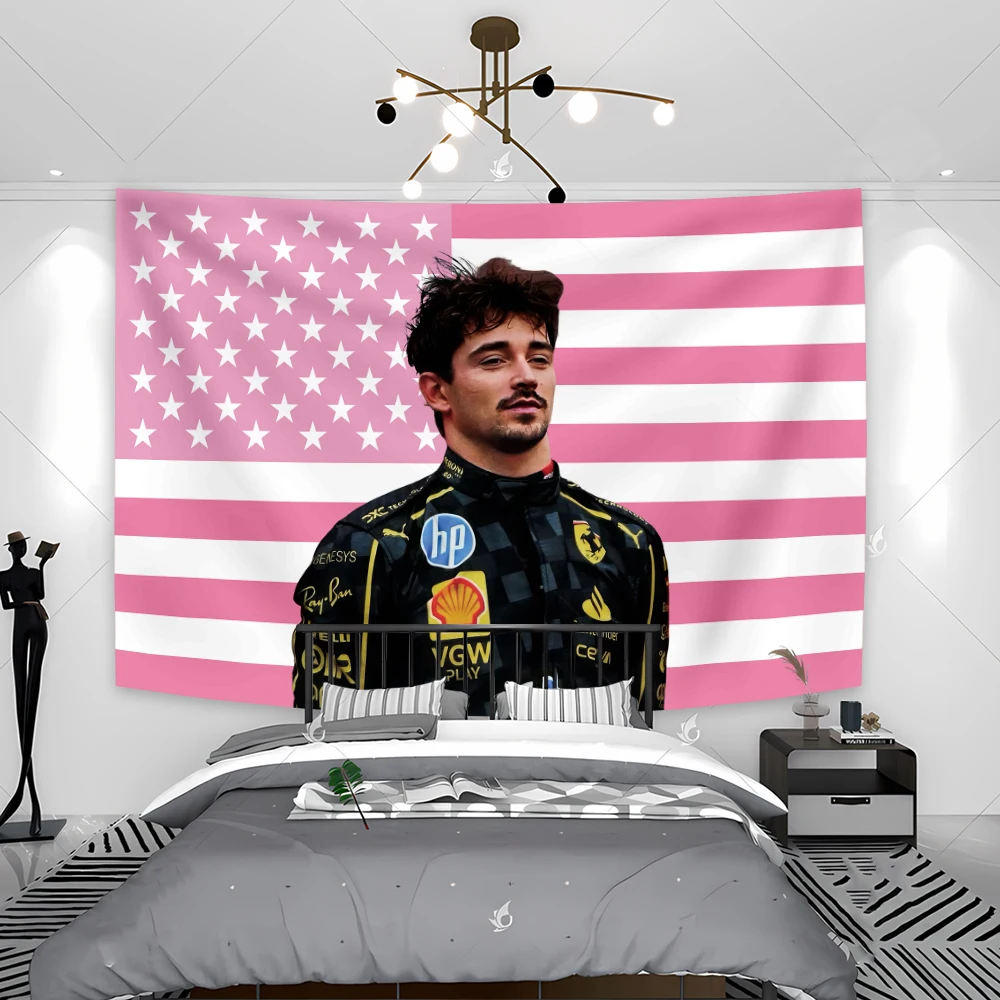 Чарльз Леклерк розовый гобелен с американскими флагами забавный настенный художественный декор спальня дома спальни баннеры настенные гобелены