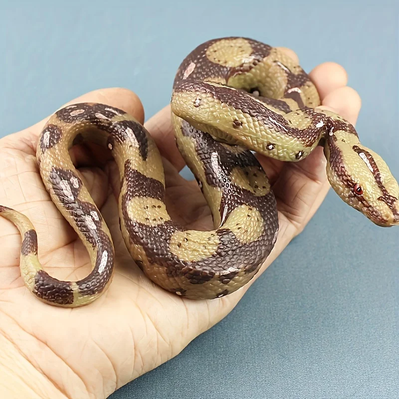 قطعة واحدة من طبق الأصل البني النابض بالحياة، نمط تجريدي، موضوع حيوان، نموذج ثعبان قابل للجمع لديكور المنزل، مناسبة الهالوين