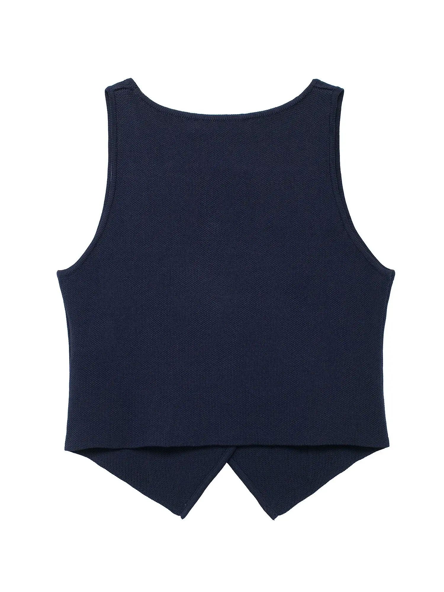 XNWMNZ Women\'s Fashion 2024 Knit Short Vest Women Retro V-neck Front Button Versatile Female Chic Vest top