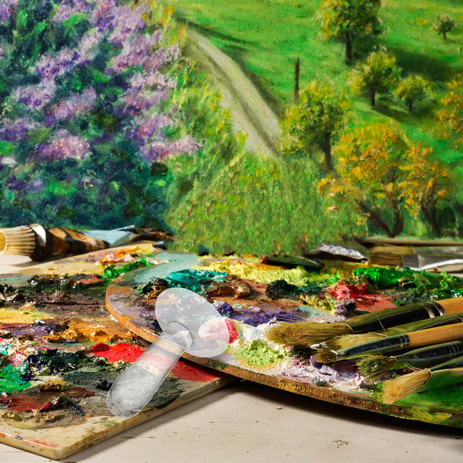 مدقة زجاجية لصنع الألوان المائية أداة رسم فنية رفيعة شفافة أصباغ طحن مولر ذات لمسة نهائية ناعمة للاستوديو #4