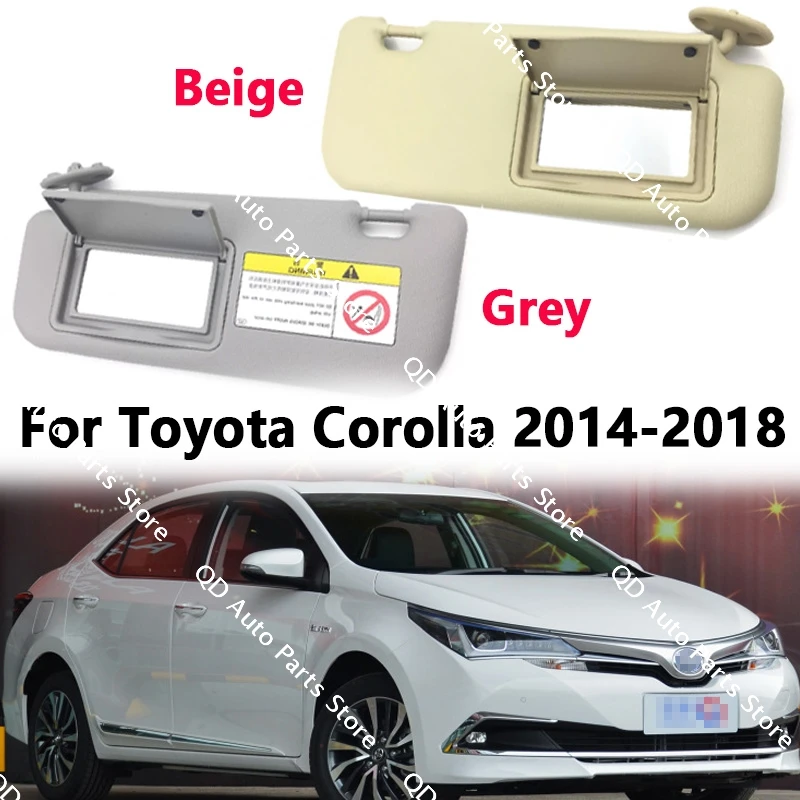 For Toyota Corolla 2014 2015 2016 2017 2018 Left Driver and Right Passenger Side Sun Visors Two Color 74310-12F40 74320-12E80