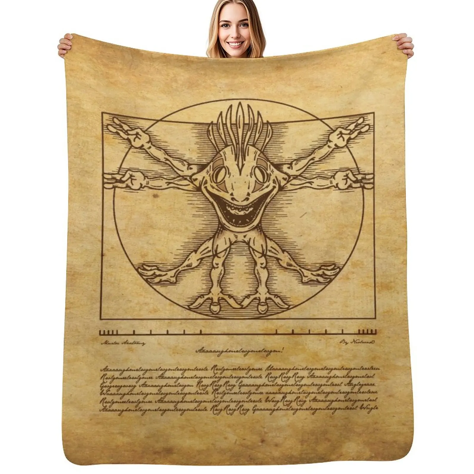 Vitruvian Murloc Throw Blanket Plaid on the sofa Furry Decorative Sofa Sleeping Bag warm for winter Quilt Blankets