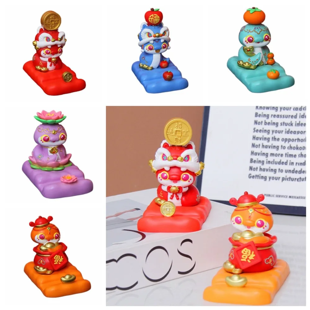 Zodiac Snake Cartoon Snake Figurine Resin Craft Slot Design Mobile Phone Stand Cute Creative Snake Phone Holder