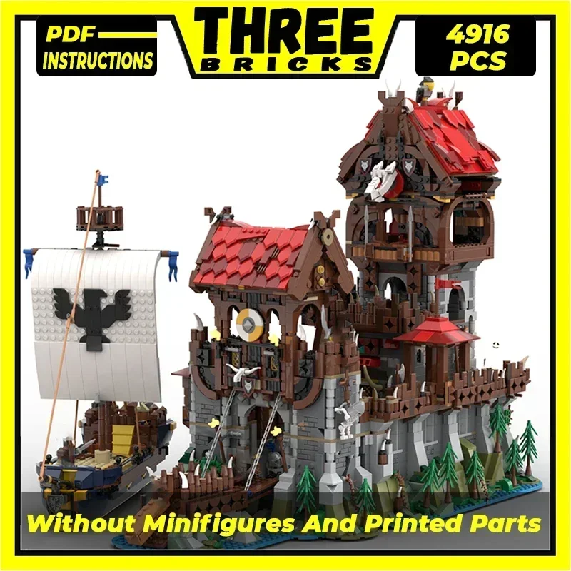 Moc Building Bricks Castle Model Wolfpack Tower & Medieval Ship Technology Modular Blocks Gifts Christmas Toys DIY Sets Assembly