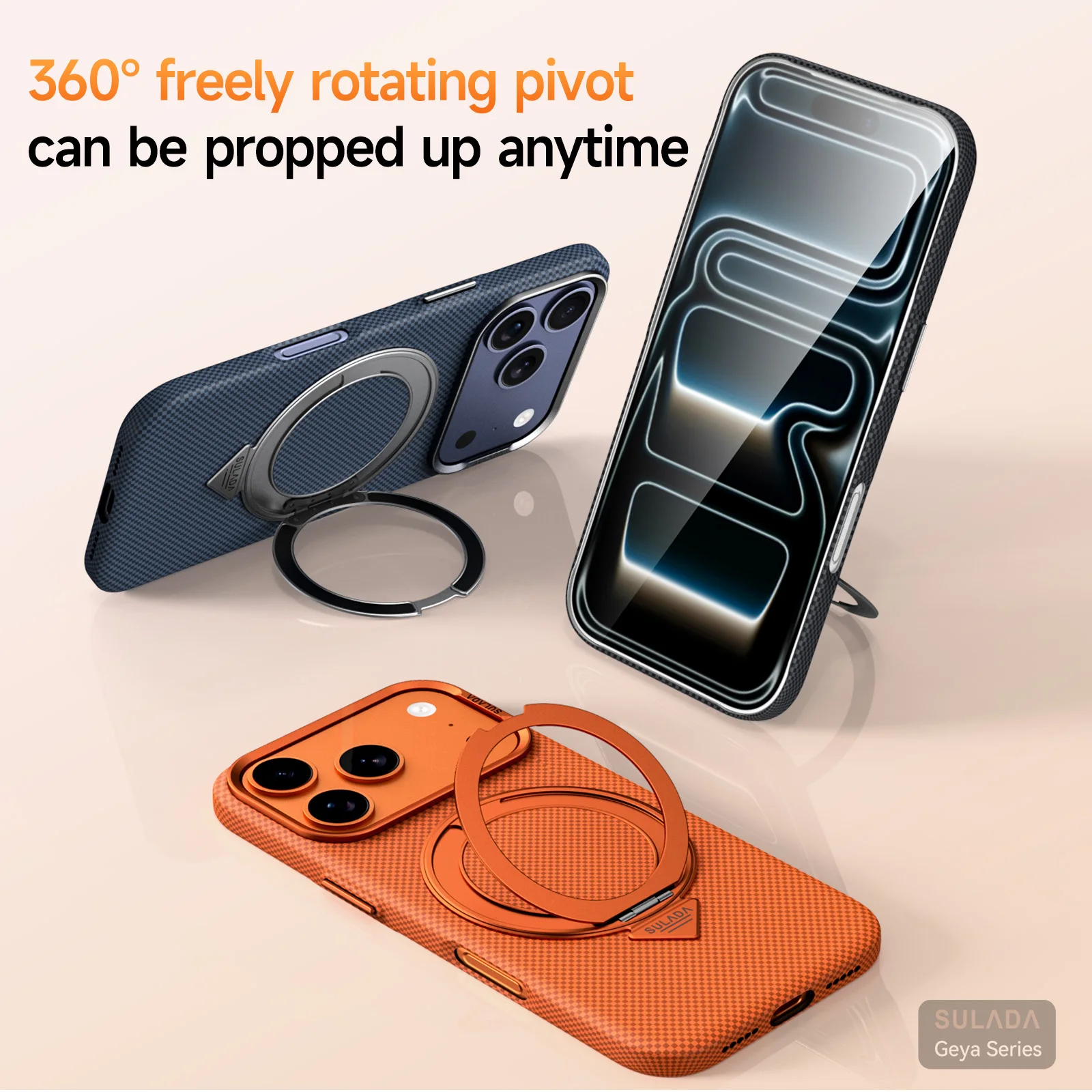 حامل مغناطيسي لهاتف آيفون 17 برو ماكس / 17 برو / 17 كيفلر حافظة ماجسيف شحن لاسلكي لهاتف 16 برو ماكس غطاء صلب رفيع للغاية للكمبيوتر الشخصي