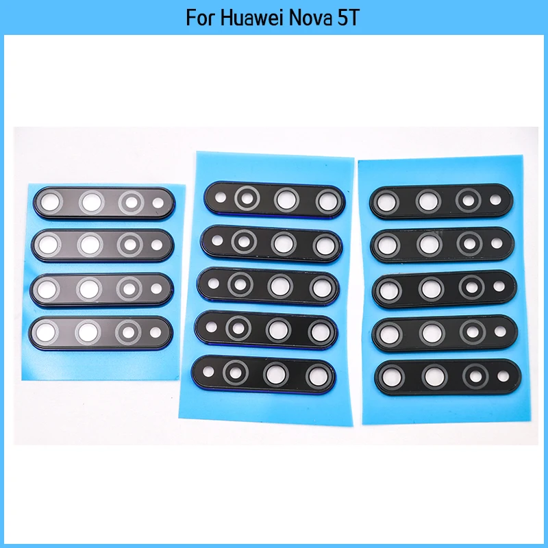 New For Huawei Nova 5T Rear Camera Frame Lens Glass Panel Cover Nova5T Back Camera Glass Lens Replacement Part