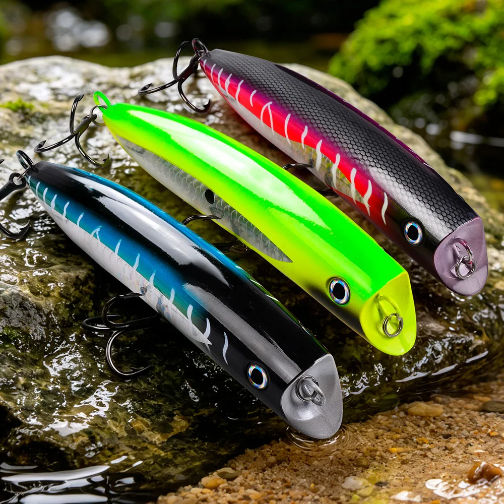 PRO BEROS 19cm 100g Großer Popper-Köder Oberflächenköder Topwater Kunststoff-Angelköder für Salzwasser Barsch-Angeln – Detail 1