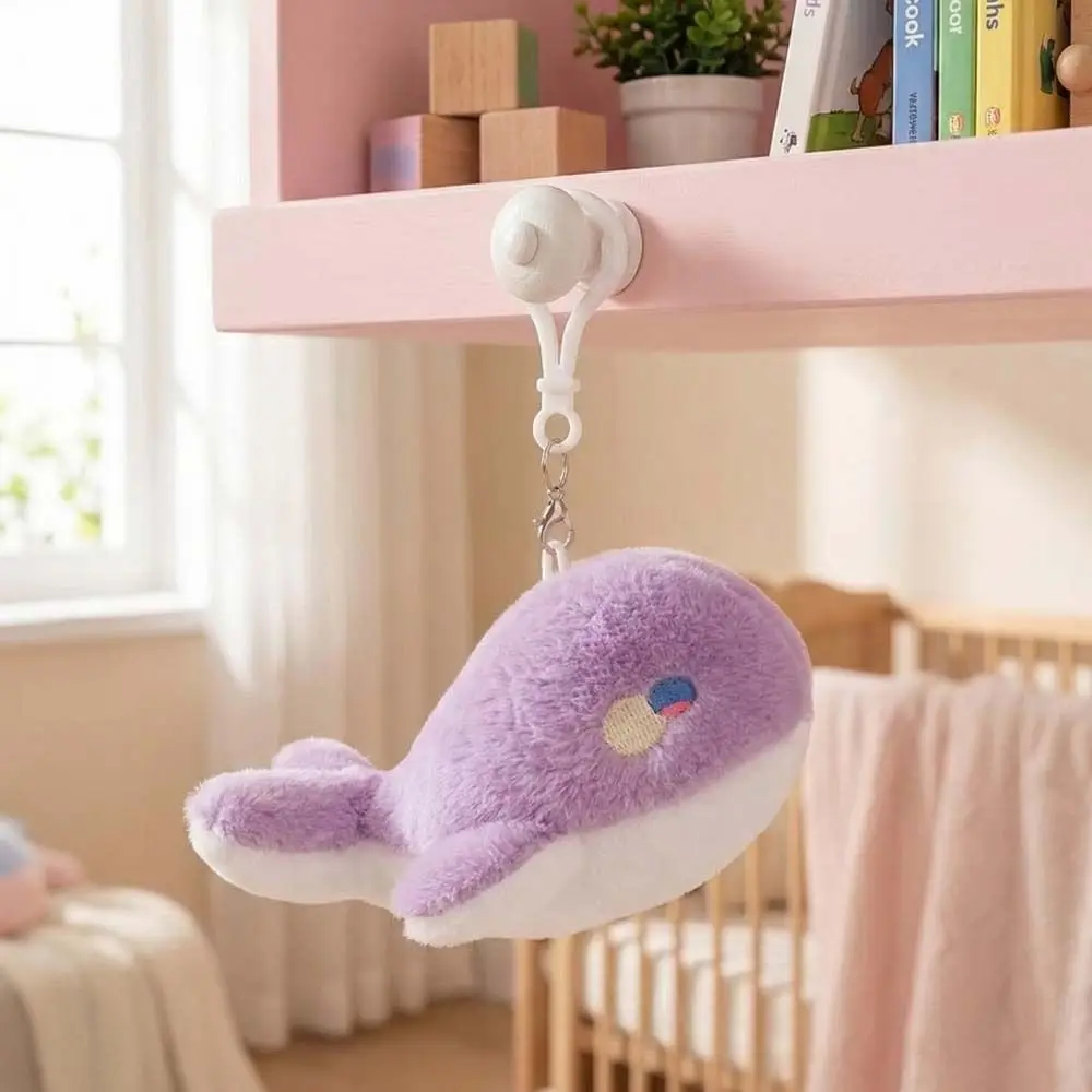 

Bag Charms Whale Plush Pendant Metal Ring Fluffy Soft Whale Plush Doll Horse Doll Decoration Whale Plush Key Ring Handbag