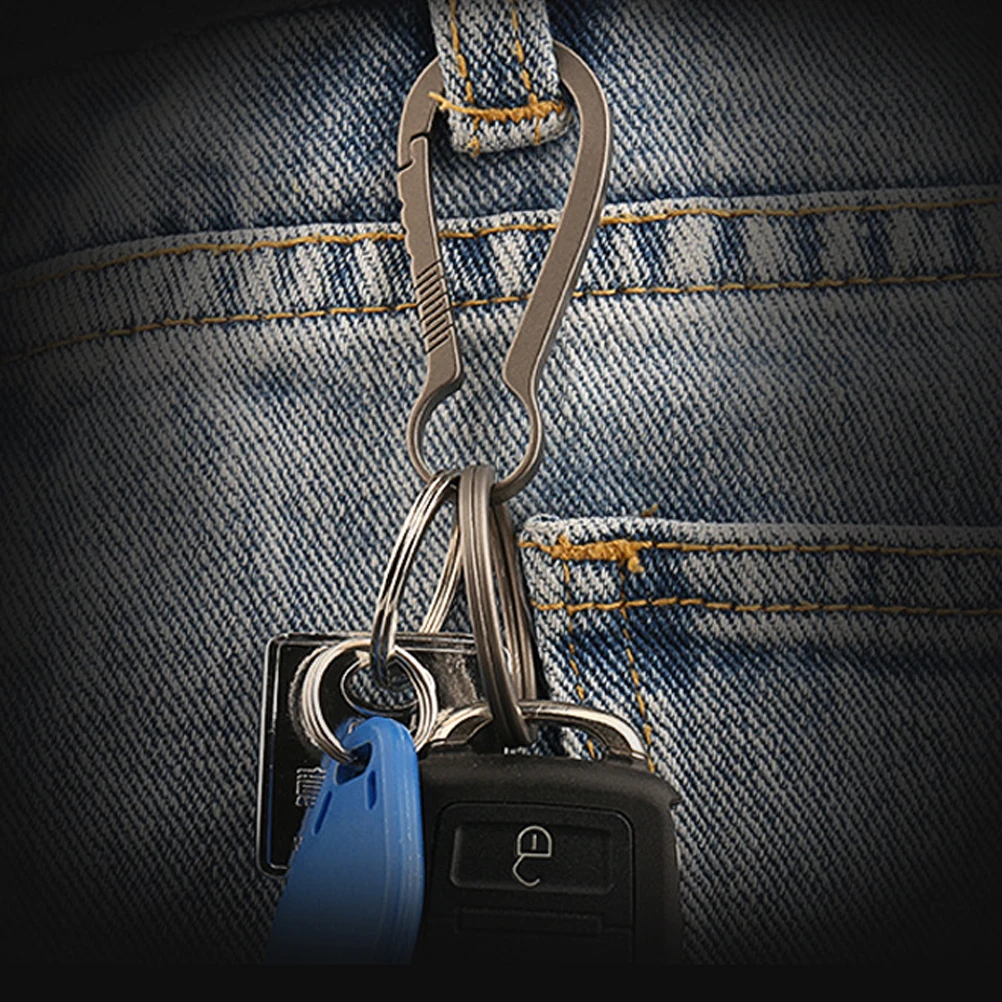 

Titanium Alloy Keychain Clip Lightweight Compact Carabiner for Men Key Ring Holder Backpack Accessories Keychains