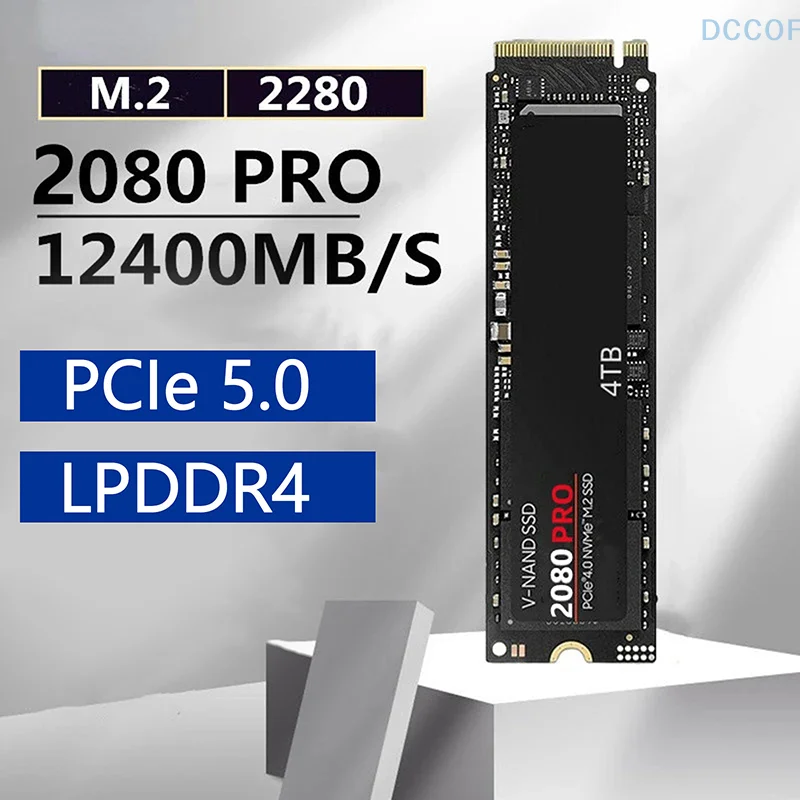 Disque dur interne de jeu Naff M.2 Ssd Nvme PCIE, 4 To, Solid State 2080pro, 4.0 Max Read 12000 Mbumental, disque dur pour PC et ordinateur portable