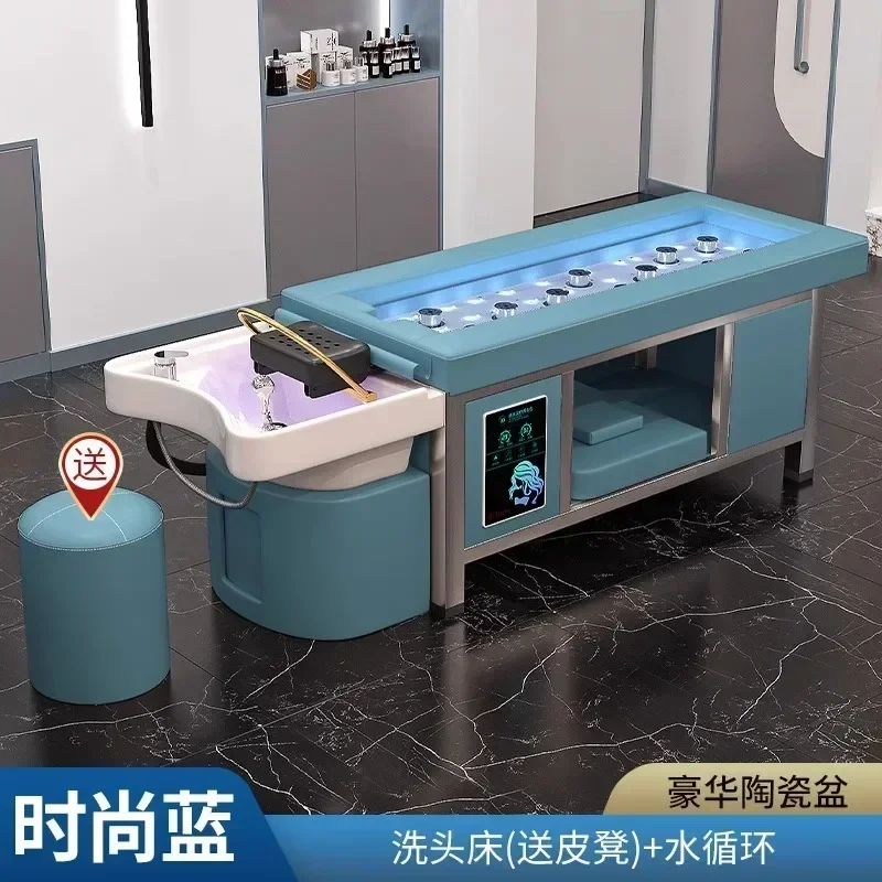 New Moxibustion Stainless Steel Shampoo Bed Massage Bed Can Be Customized in Color