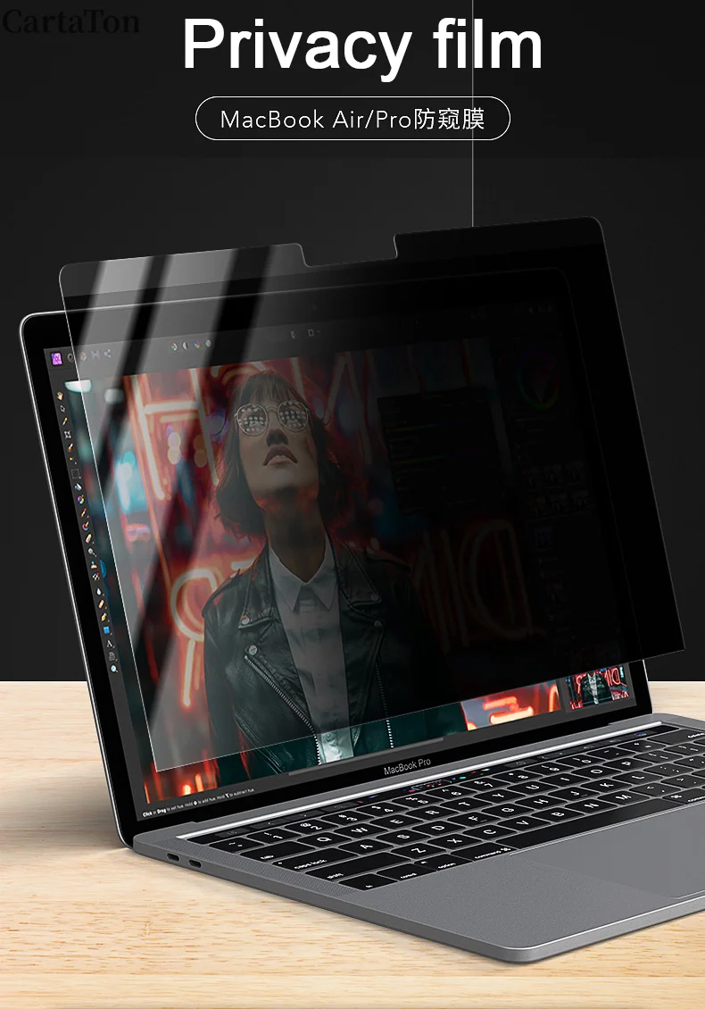 مرشح واقي شاشة الخصوصية المغناطيسي لماك بوك اير برو 13 M1 M2 A2337 A2442 14 15 16 A2485 مضاد للوهج/جسس فيلم مضاد للزقزقة