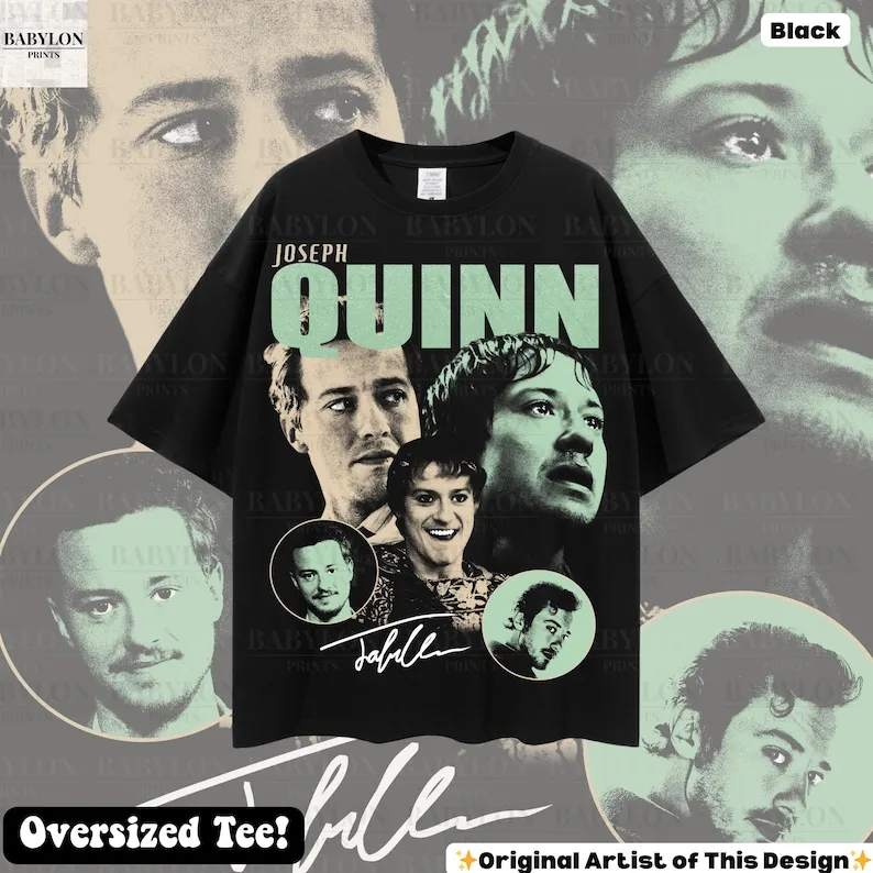 Joseph Quinn shirts, vintage sweatshirts, signed gifts