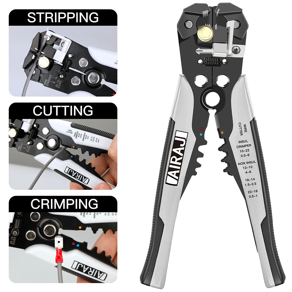 AIRAJ Multifunctional Wire Stripping Pliers Professional Electrician Anti Slip Insulation Durable Hand Hardware Tool
