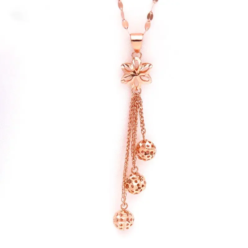 585 Paars Vergulde 14K Rose Gouden Ster Ketting Nieuwe In Schijnt Kwastje Kralen Ketting Hanger Bruiloft Sieraden Voor vrouwen