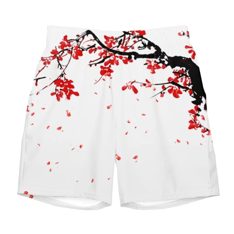 Summer Anime Dragon Ball Wukong White Cherry Blossom Printed Shorts Adult and Children Fashion Casual Quick Drying Sports Shorts
