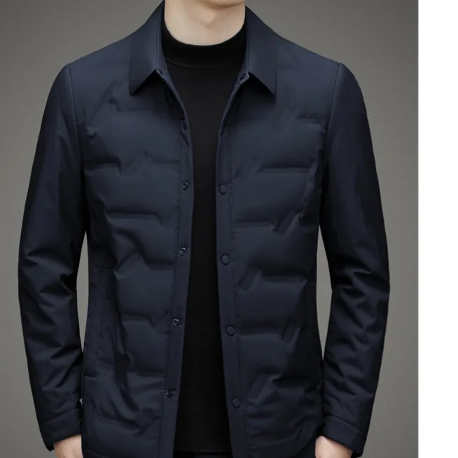 

Легкая белая пуховая рубашка, мужской пуховик, осенне-зимний пуховик, мужская теплая деловая куртка, верхняя одежда JK-093