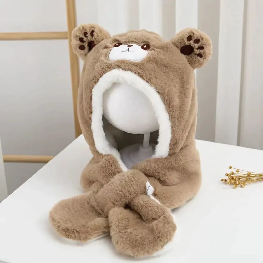 

Fashion Plush Winter Baby Hats Cartoon Thickened Kids Earflap Bonnet Cap Windproof Soft Ear Protection Cap for Children