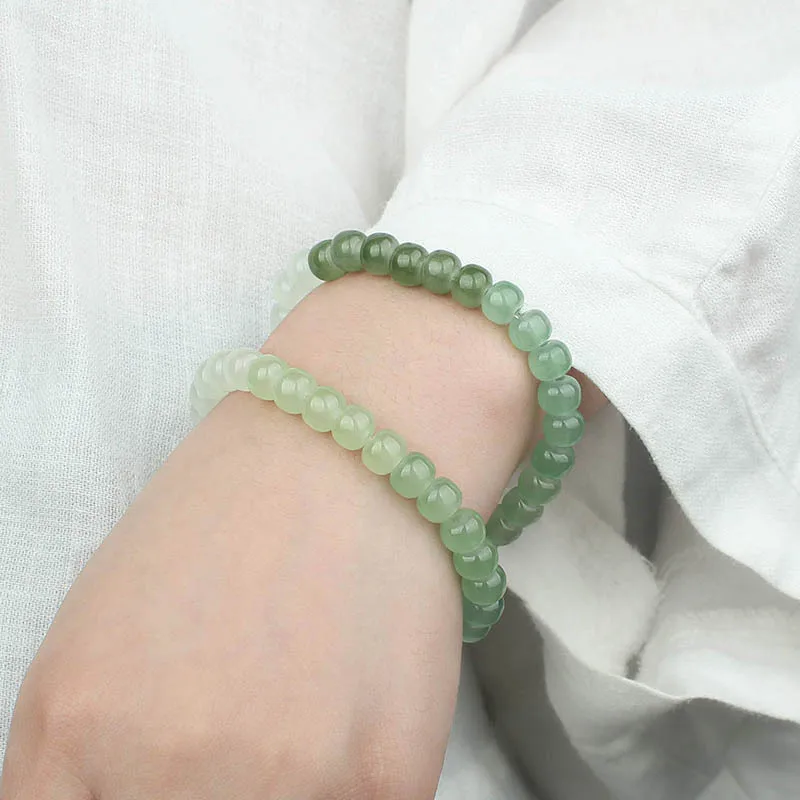 DIY accessories Internet celebrity live broadcast popular bracelet simple glass gradual change bucket beads bracelet women summe