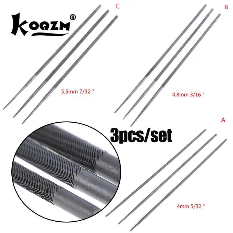 

3 шт./партия, цепные пилы для заточки цепных пил, 4 мм, 4,8 мм, 5,5 мм