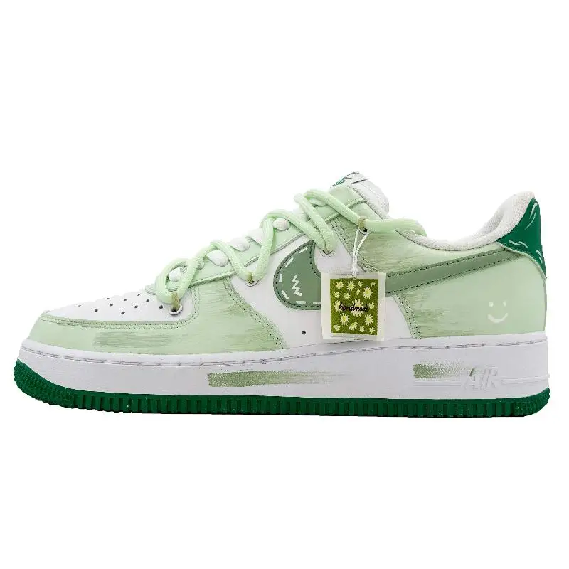 【Customize】Nike Air Force 1 Skateboarding Shoes Men Low-top Light Green Sneakers shoes FJ4146-102