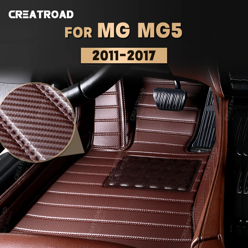 

Custom Carbon Fibre style Floor Mats For Morris Garages MG5 2011-2017 16 15 14 13 12 Foot Carpet Cover Auto Interior Accessories