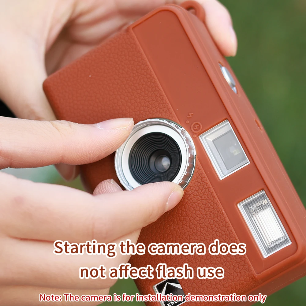 Suitable for Kodak H35 vintage film camera leather patterned camera case, minimalist film machine silicone protective case