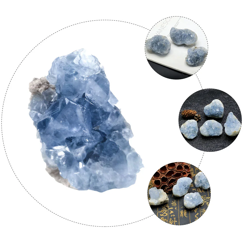 Lapis Ornaments Celestite Natural Ore Stones Home Decor Desktop Adornment Mineral Specimens Decorative Tabletop