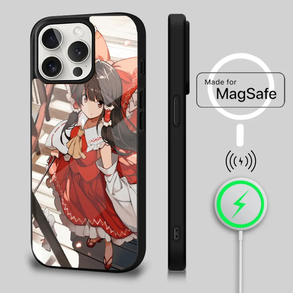 Reimu Hakurei T-TouHou P-Project Phone Case For iPhone 16 15 14 13 12 11 Plus,Pro,Max Mini Magsafe Magnetic Wireless Charging