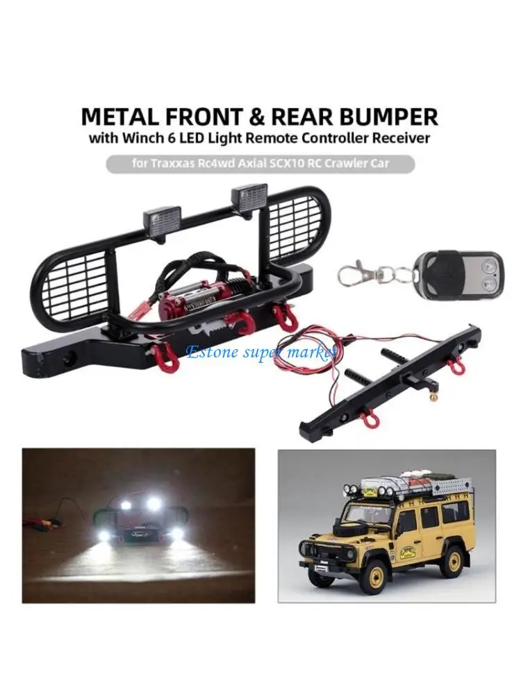 

090B Metal Front Rear Bumper for SCX10 TRX4RC Remote Control Crawler Car Accessory