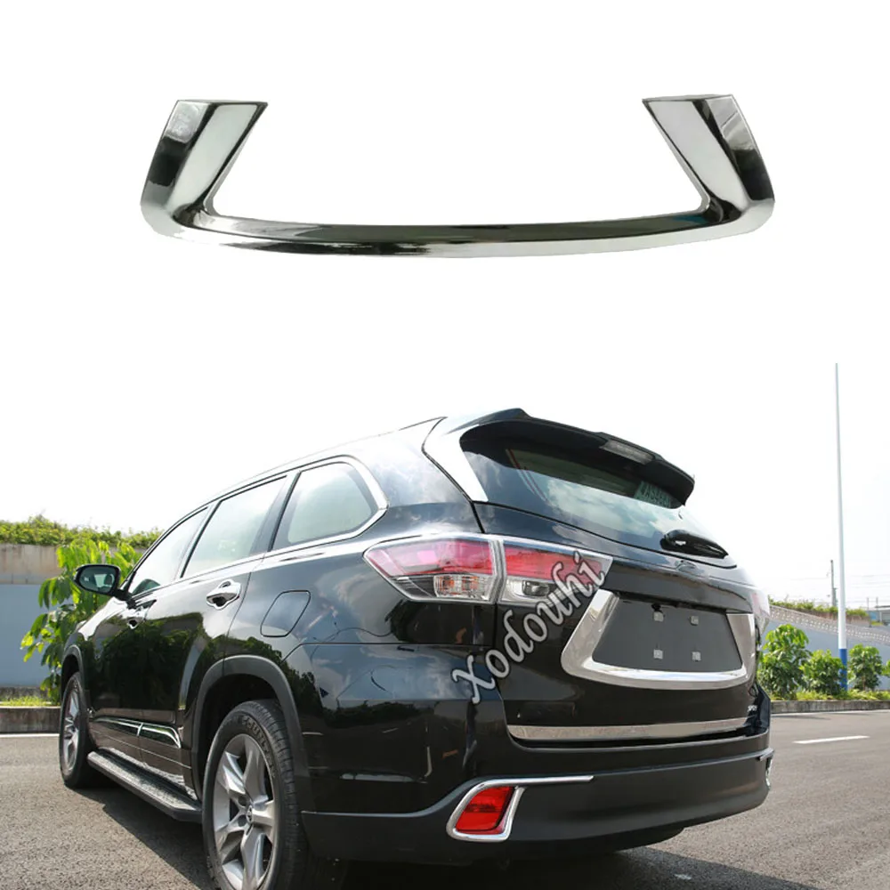 

Car Stick ABS Rear License Plate Trunk Lid Cover Tailgate Bumper Frame Trim For Toyota Highlander 2015 2016 2017 2018 2019 2020