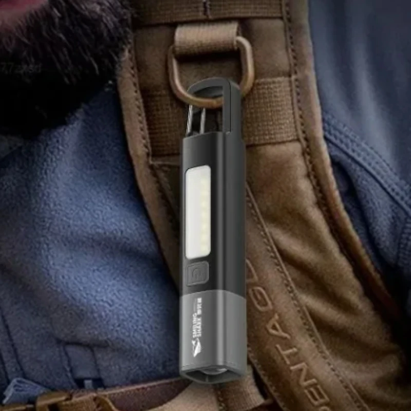 SMILING SHARK Outdoor Flashlight Portable Strong Light Variable Focus with Outdoor Camping Hunting Fishing Walking Lighting Lamp