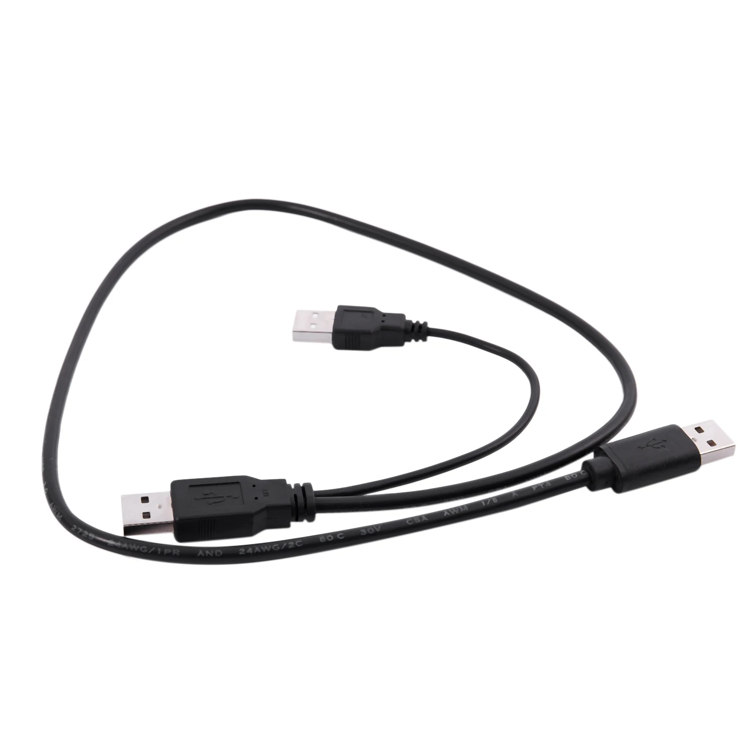Cable divisor USB 2,0 tipo A macho A Dual, Cable negro