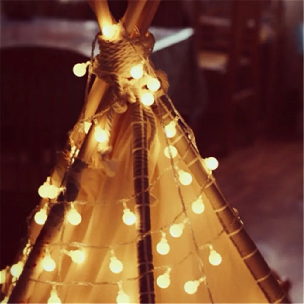 

Fairy Lights Star Ball LED String Lights Christmas Garland Indoor Bedroom Home Wedding New Year Decoration AA Battery Powered