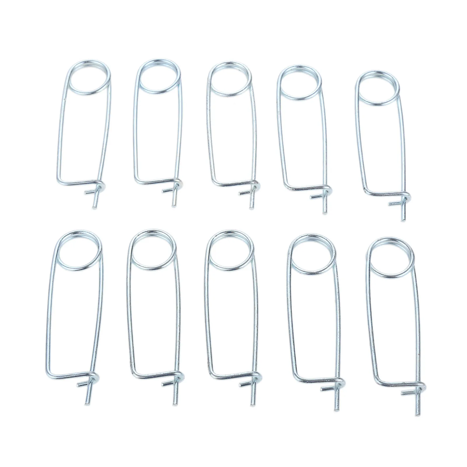 10pcs Steel Brooch Shape Cotter Safety Pins Spring Pin Quick Lock Brooch Locking Fastener For Farm Lawn Garden Hitch 2*45*15mm