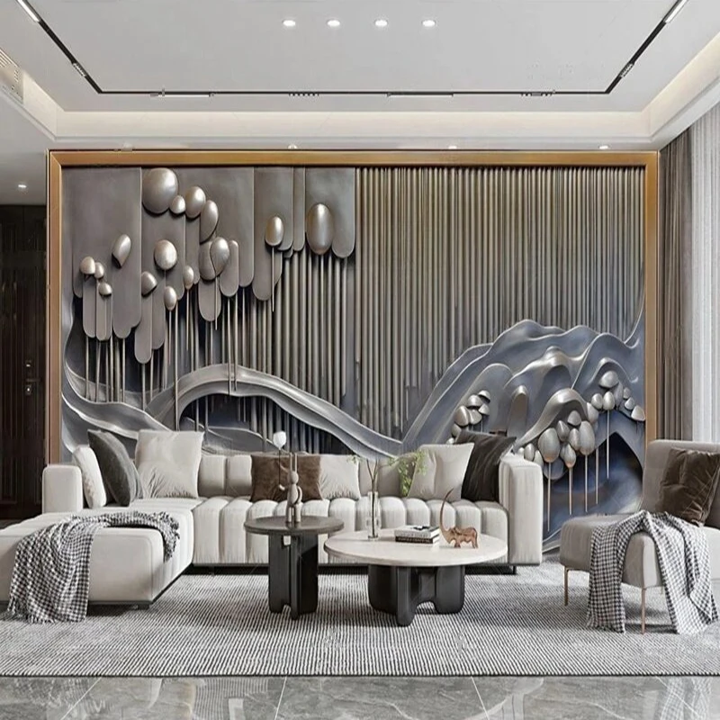 Custom Mural Wallpaper 3D Abstract Relief Geometric Pattern Wall Covering Home Decor Background Painting For Bedroom Living Room