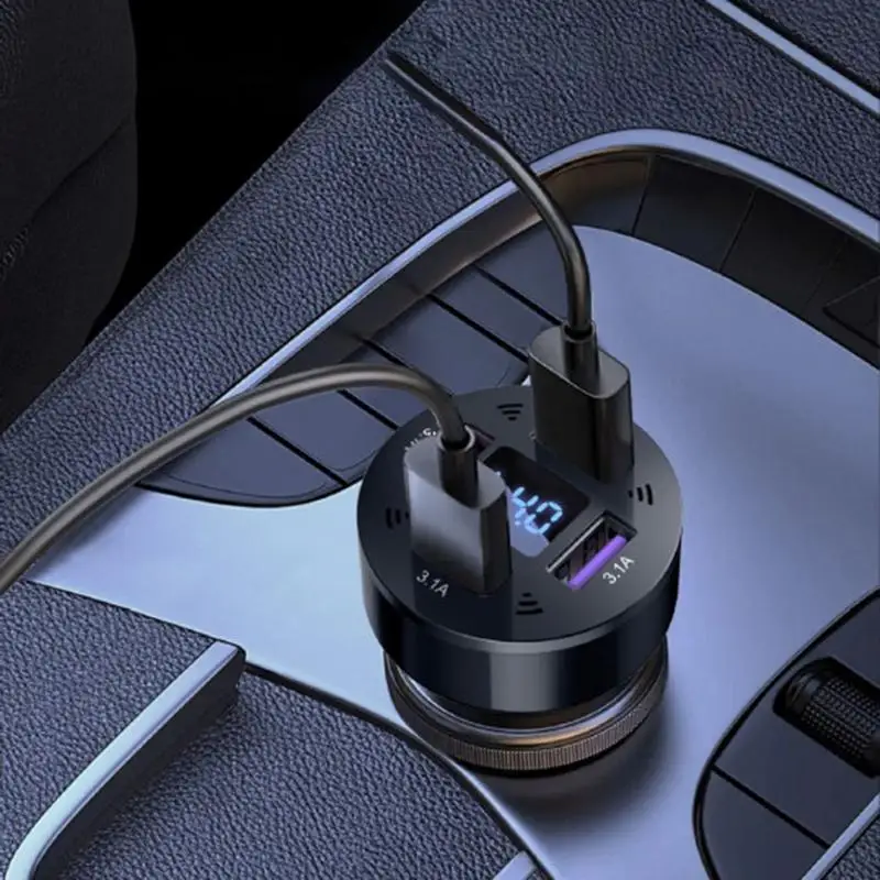 USB Charger Block Car Adapter Fast Charging Mobile Phone Adapter Block With 4 Ports 12-24V Car Adapter Head For Cameras