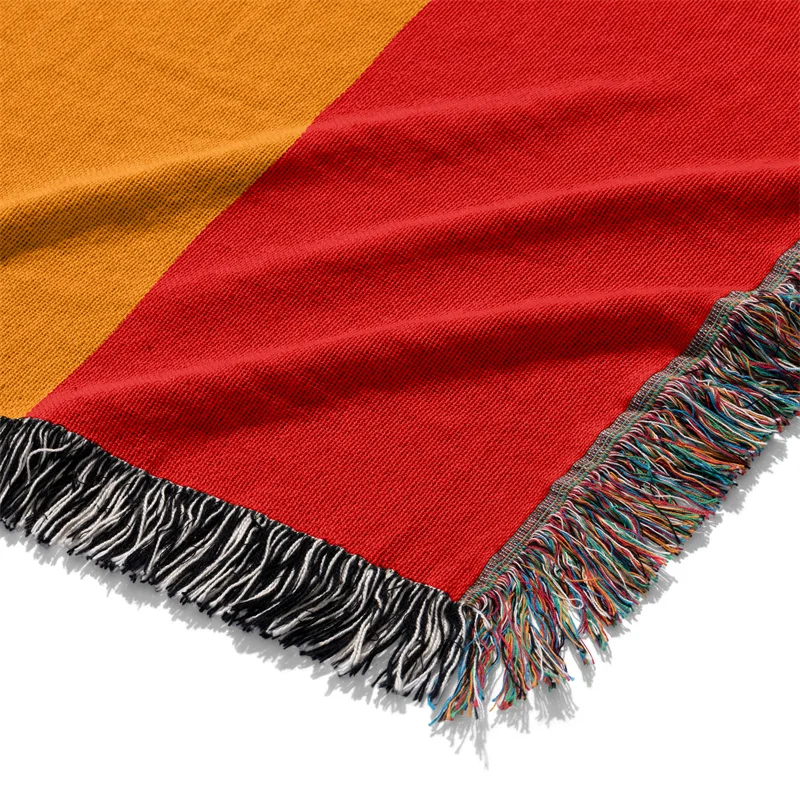 Aertemisi Two Spirit Flag Pride LGBT Rainbow Jacquard Fringed Woven Throw Blanket