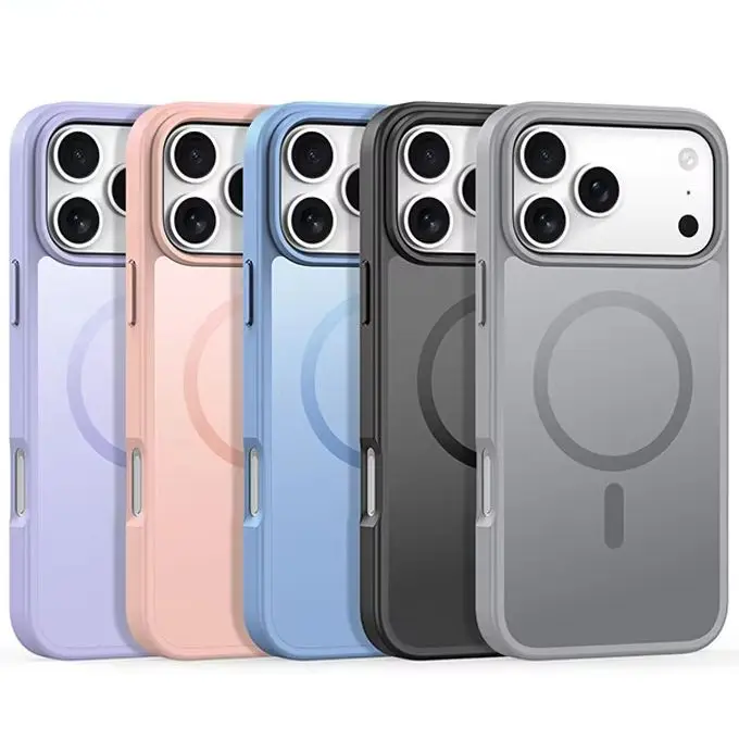 

Suitable for iPhone 17 Pro magnetic skin sensing phone case, Apple 17 minimalist frosted transparent back case