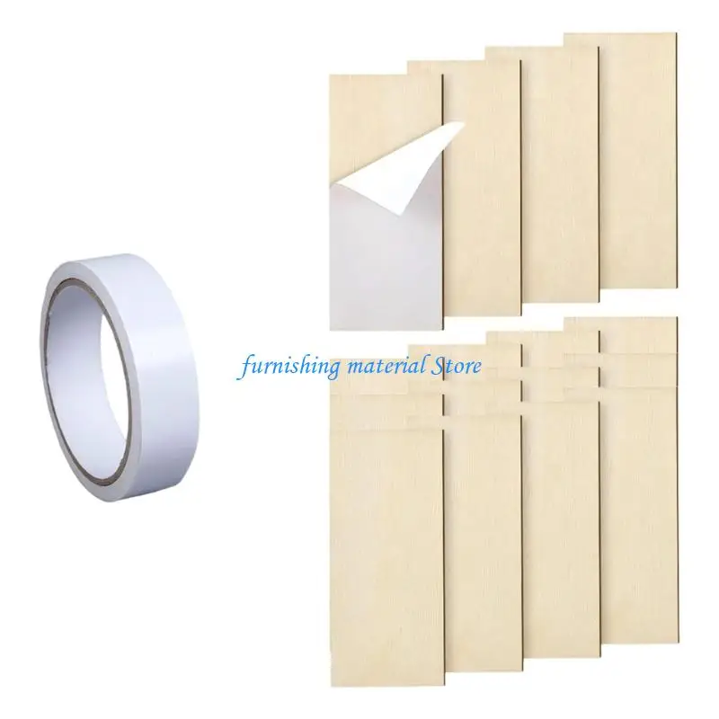 Y5GD Door Edges Hole Filler Plates with Double Sided Tape Hinge Hole Cover Plate