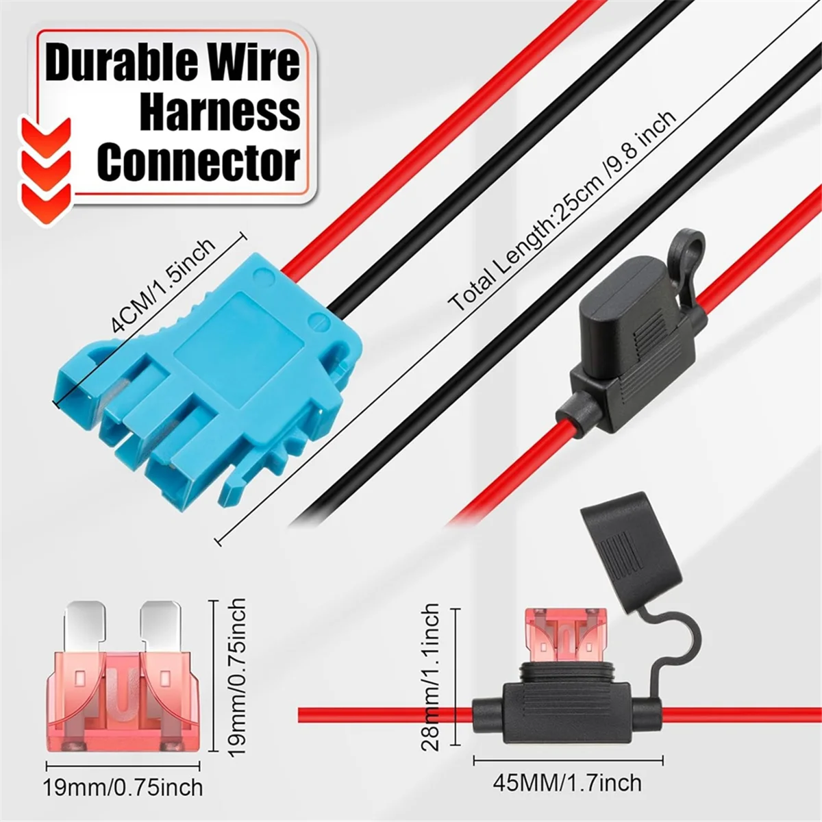 Connecteur SFP de remplacement de batterie SLA pour enfants, jouet d'équitation de véhicule, fil 12 AWG, 12 V